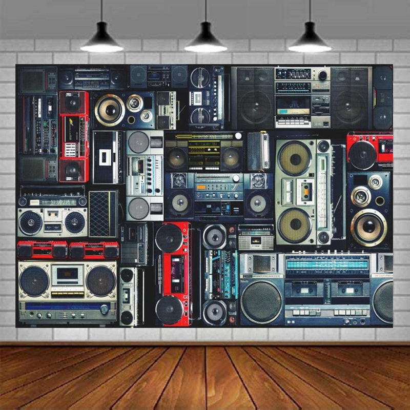 Audio Music Background Free - Photography Backdrop Of Radio Boombox Retro