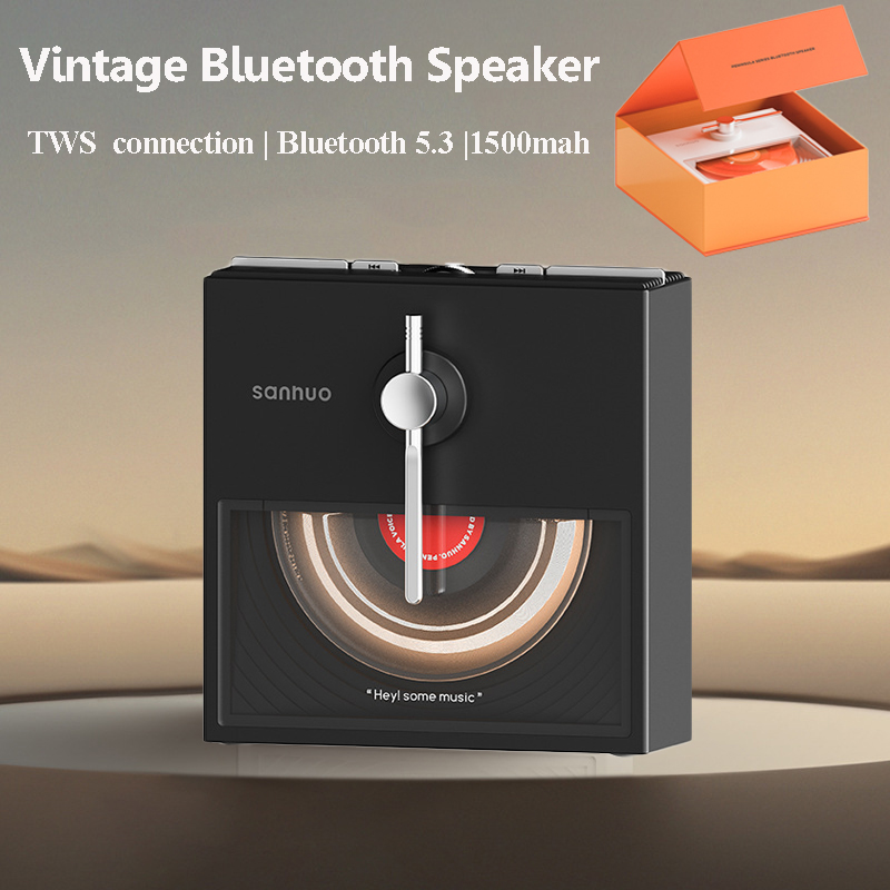 Audio Music System For Home - Mini Vintage Bluetooth Speaker Portable Hifi