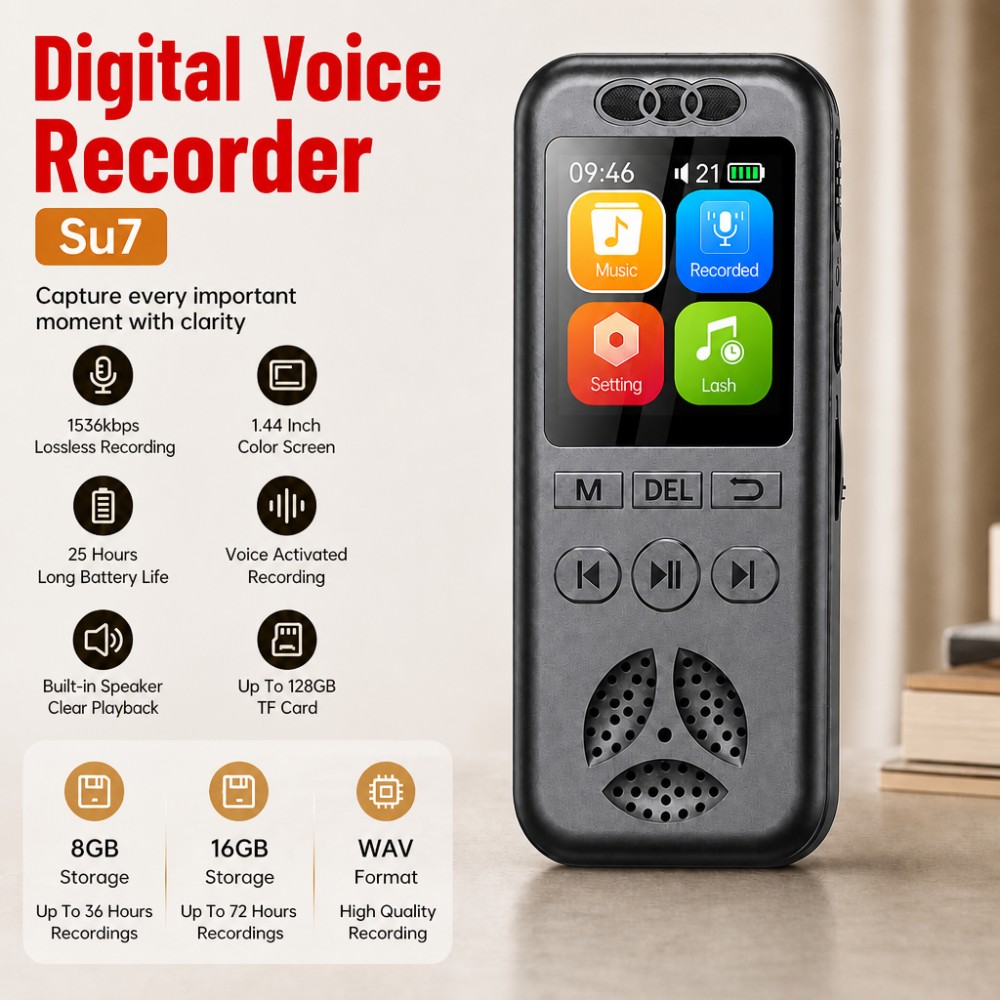 Audio Music File - 16GB Digital Voice Recorder Voice Activated