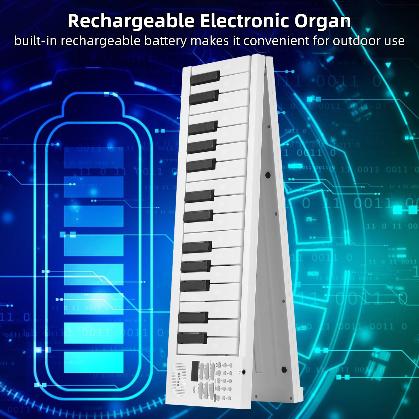 Keyboard Piano 61 Key - 61-Key Foldable Electronic Piano Multifunctional Electronic