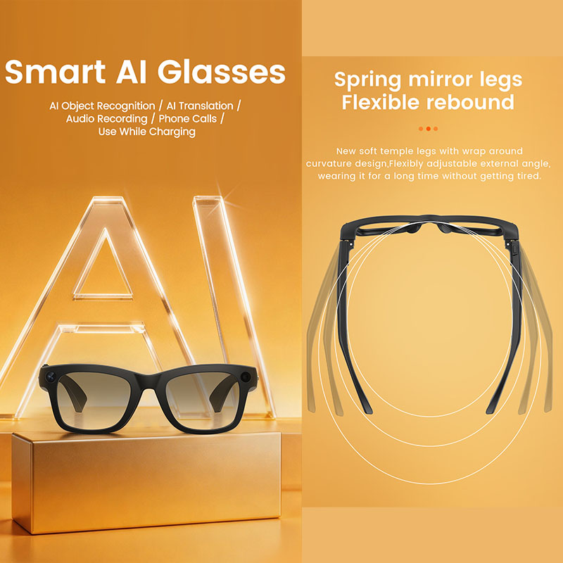 Smart Glasses 800W HD Camera A - đánh giá và giá Audio Music Recognition
