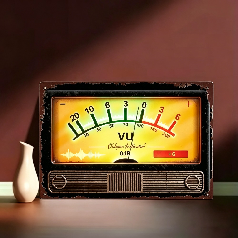 Retro VU volume indicator meta - đánh giá và giá Audio Music Logo