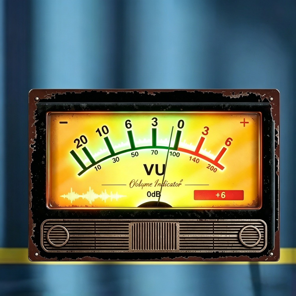 Retro VU volume indicator meta - đánh giá và giá Audio Music Logo