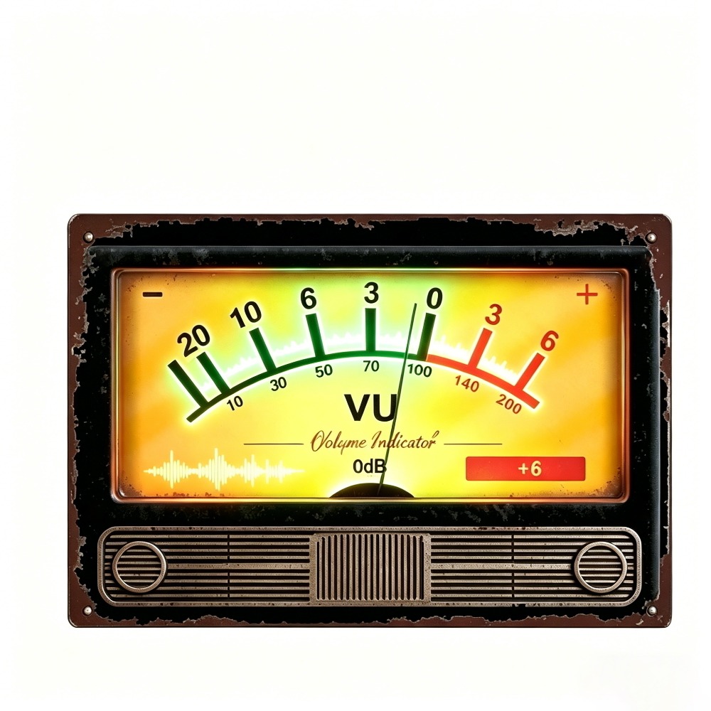 Retro VU volume indicator meta - đánh giá và giá Audio Music Logo