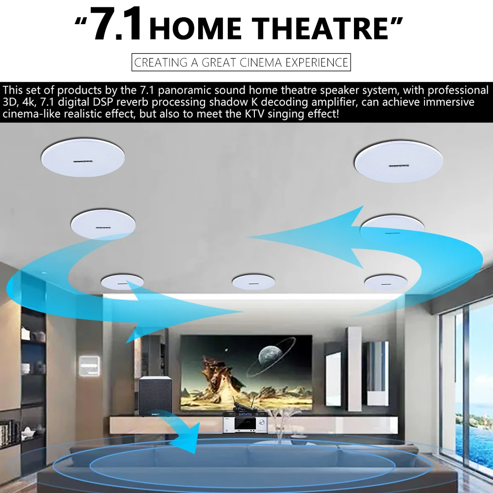 7.1 Home Theater Ceiling Speak - đánh giá và giá Audio Music Background Free