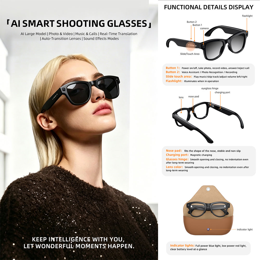 2026 AI Smart Glasses with Cam - đánh giá và giá Audio Music Recognition