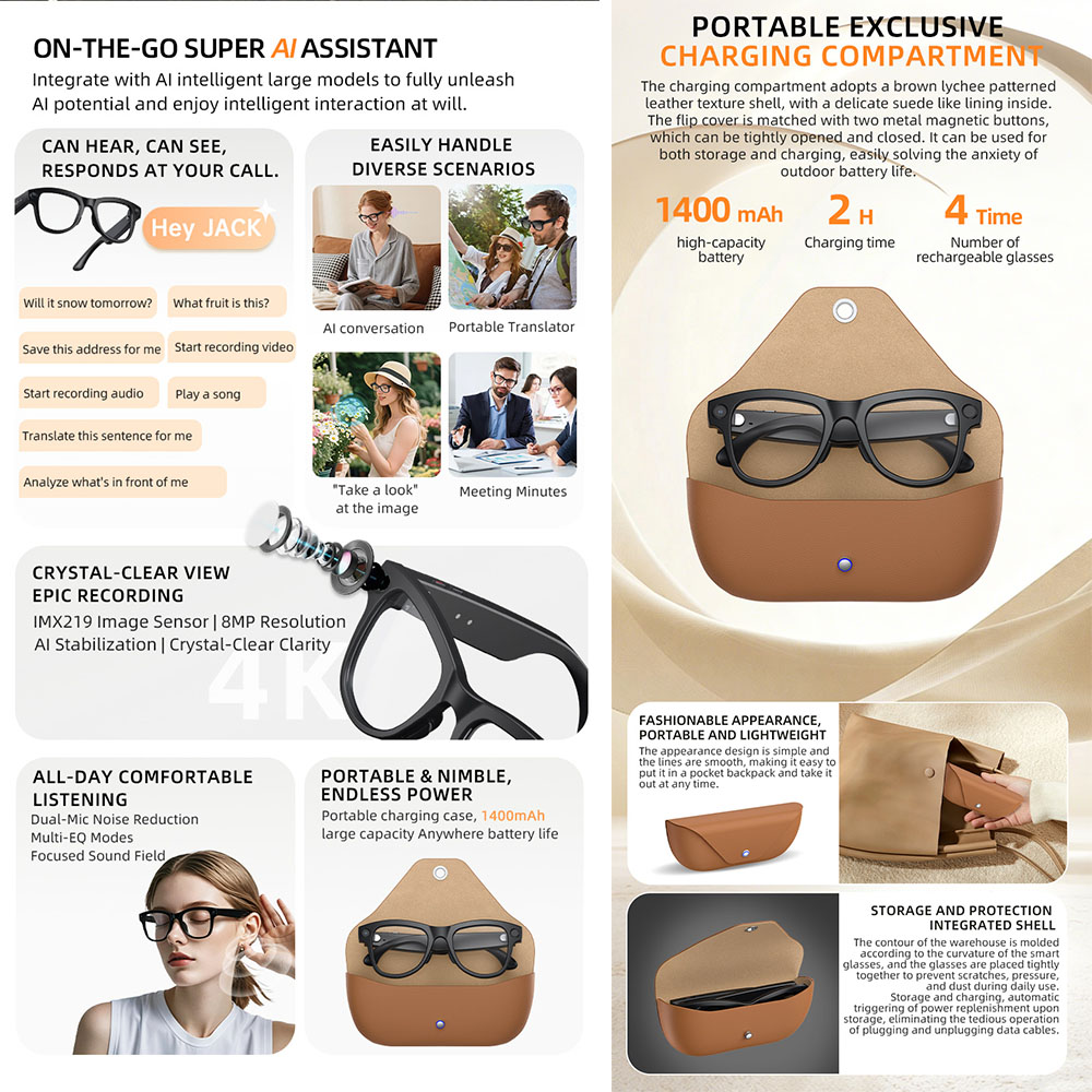 2026 AI Smart Glasses with Cam - đánh giá và giá Audio Music Recognition