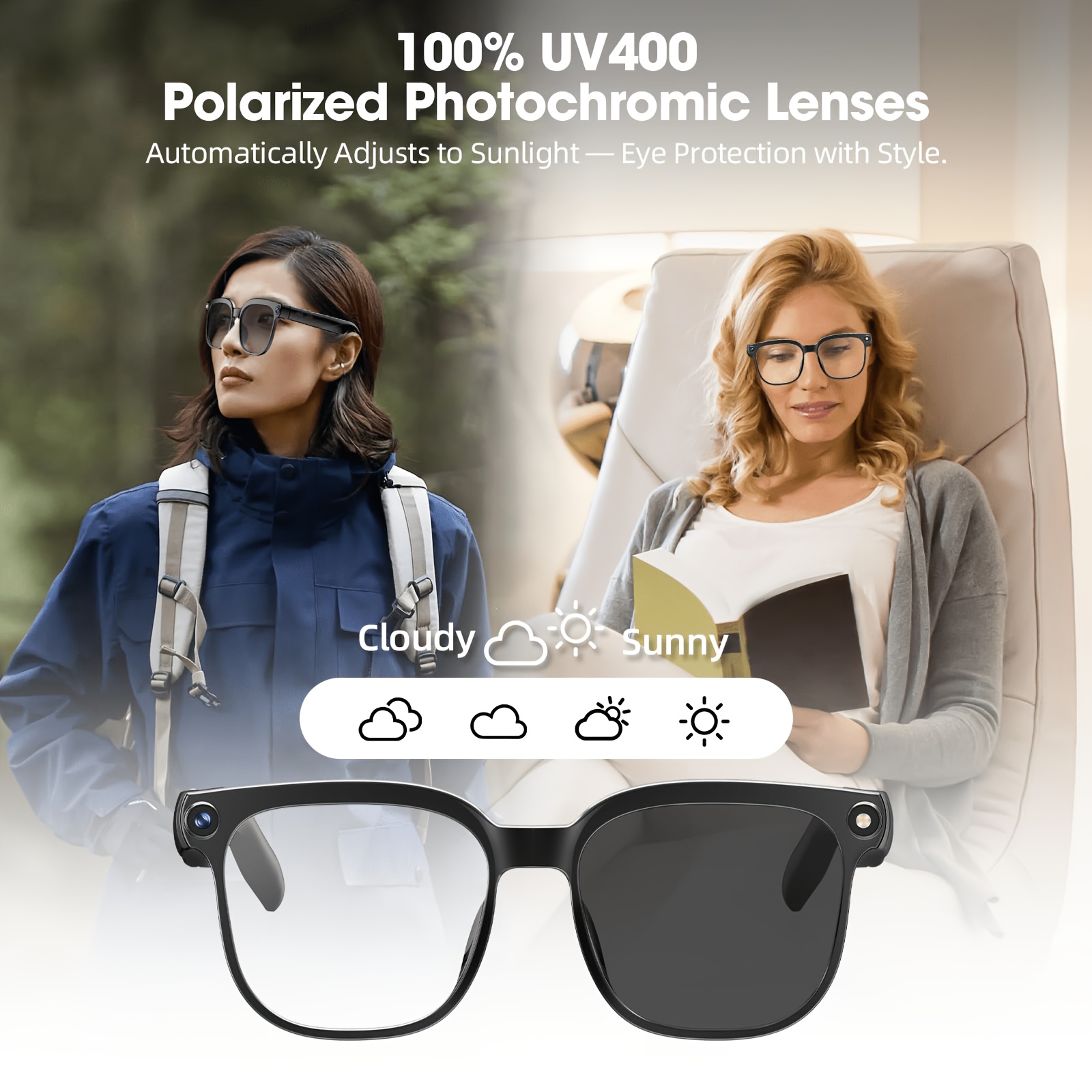 Smart camera glasses, 8-megapi - đánh giá và giá Audio Music Recognition