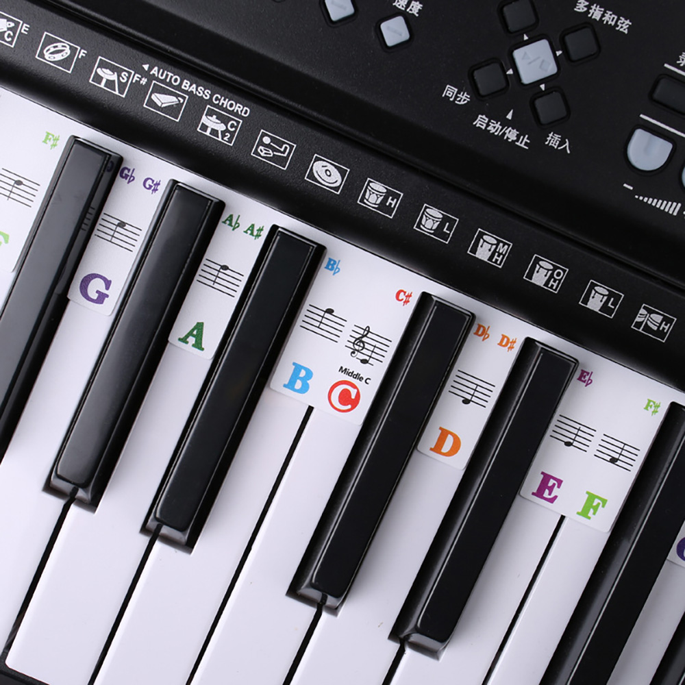 Piano Keyboard Stickers 88/61  - đánh giá và giá Keyboard Piano 61 Key