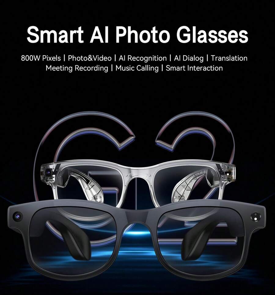 AI Smart Glasses With 8MP HD C - đánh giá và giá Audio Music Recognition