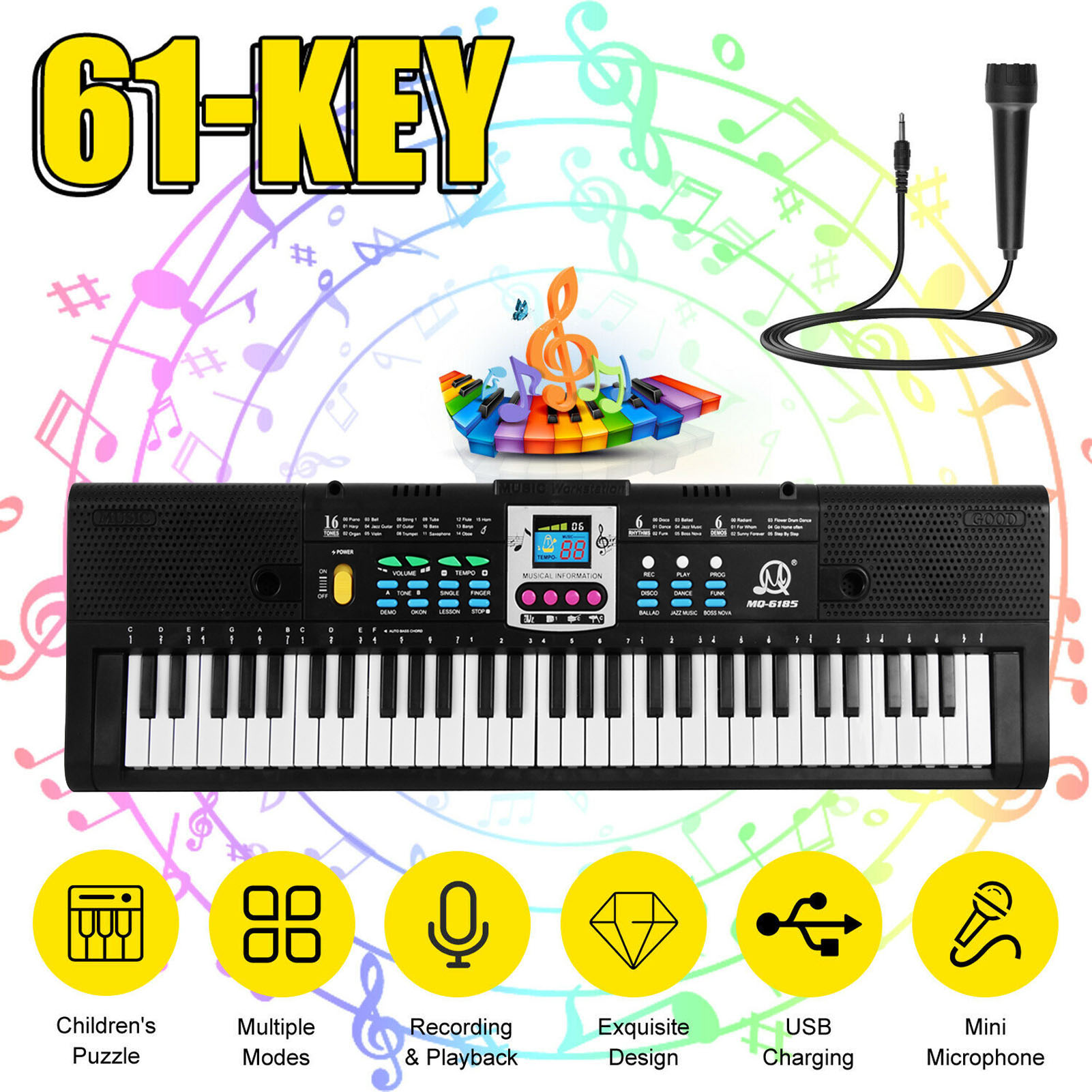 61 Keys Digital Music Electron - đánh giá và giá Keyboard Piano 61 Key