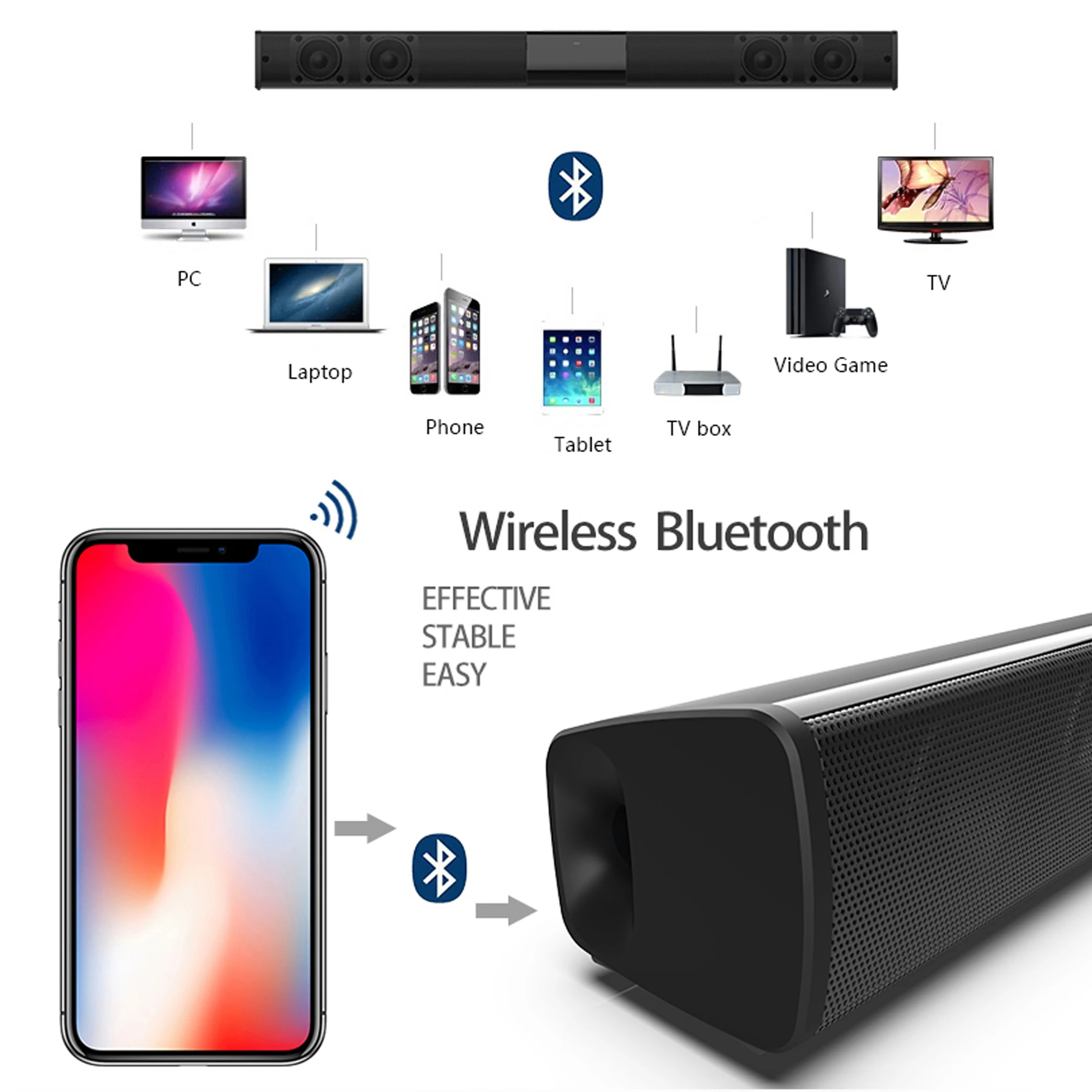 40W High Power Soundbar for TV - đánh giá và giá Audio Music System For Home